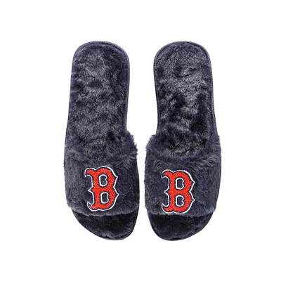 Chaussons flous FOCO Boston Red Sox bleu marine pour femmes avec strass