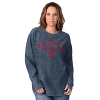 Sweat-shirt en velours côtelé confortable G-III 4Her by Carl Banks pour femme, bleu marine