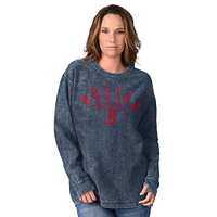 Sweat-shirt en velours côtelé confortable G-III 4Her by Carl Banks pour femme, bleu marine