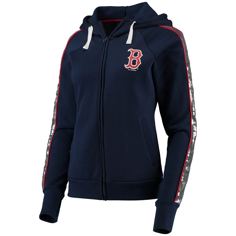 Sweat à capuche zippé intégral G-III 4Her by Carl Banks Boston Red Sox Game Changer Raglan pour femme