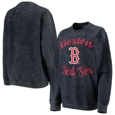 Boston Red Sox G-III 4Her by Carl Banks Women's Script Comfy Cord Pullover Sweatshirt - Navy