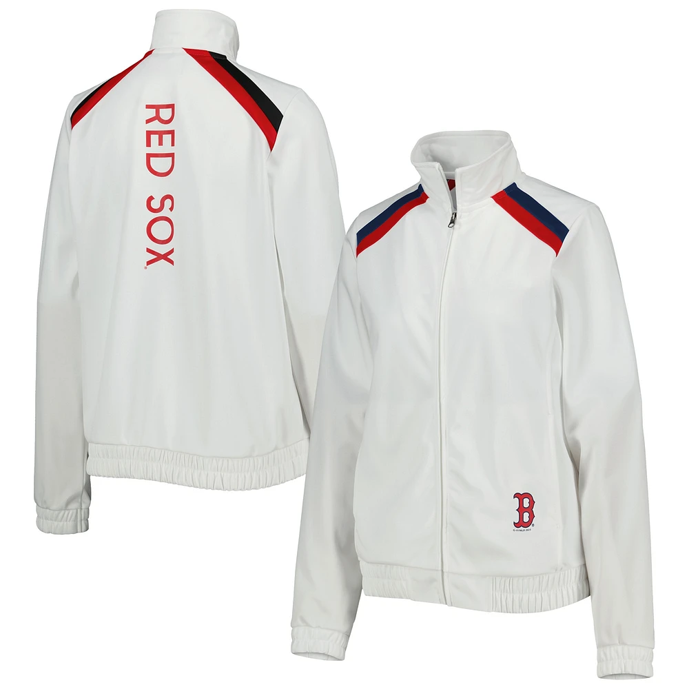 Veste de survêtement à glissière pleine longueur G-III 4Her by Carl Banks pour femme, rouge Boston Red Sox, drapeau