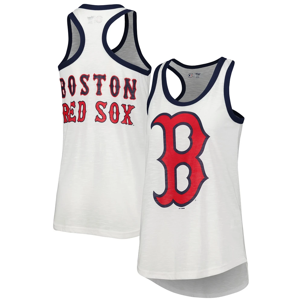 Women's G-III 4Her by Carl Banks White Boston Red Sox Tater Racerback Tank Top