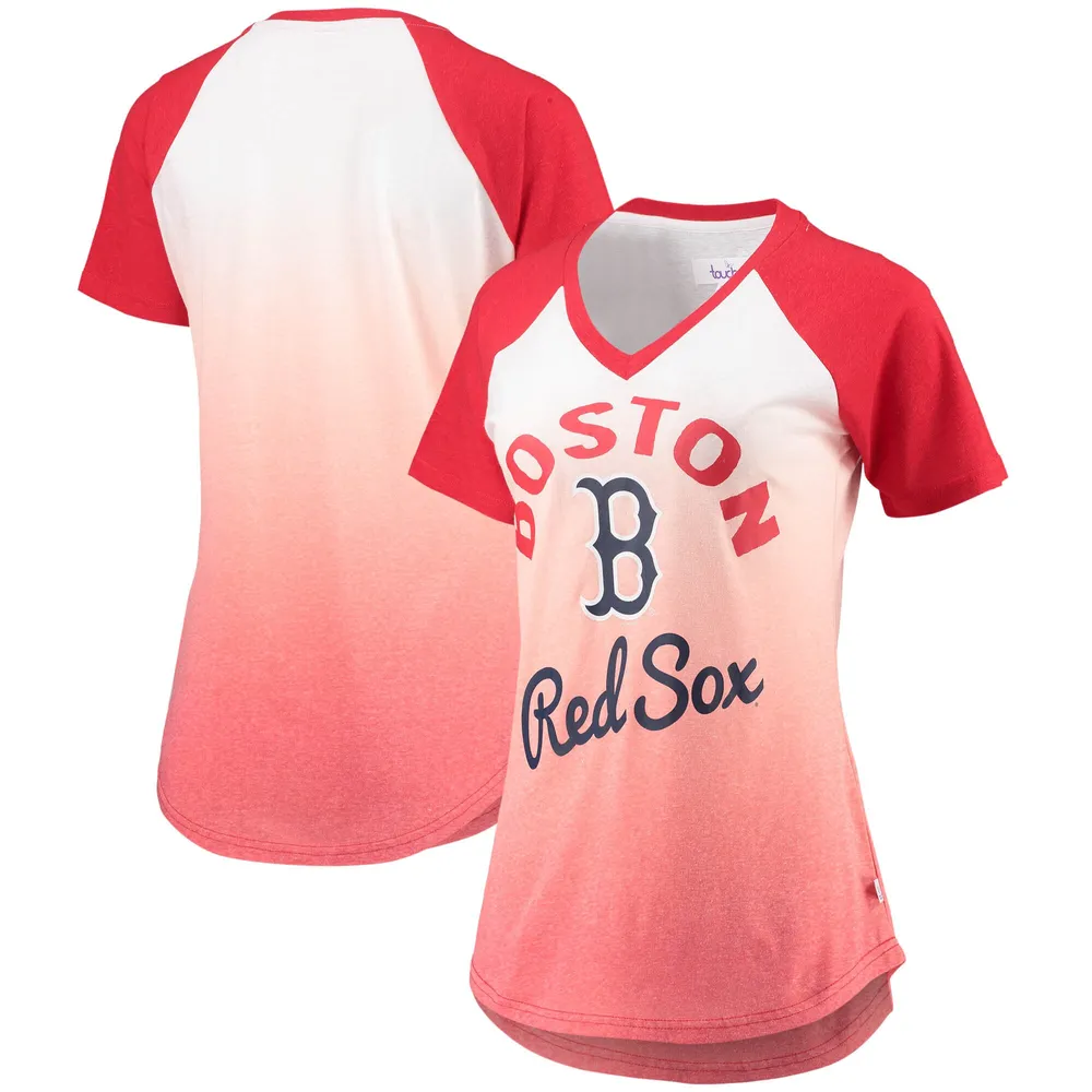 Lids Boston Red Sox G-III Sports by Carl Banks Women's Shortstop Ombre  Raglan V-Neck T-Shirt - Red/White