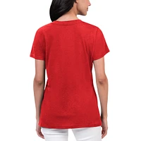 Women's G-III Sports by Carl Banks Red Boston Sox Key Move V-Neck T-Shirt