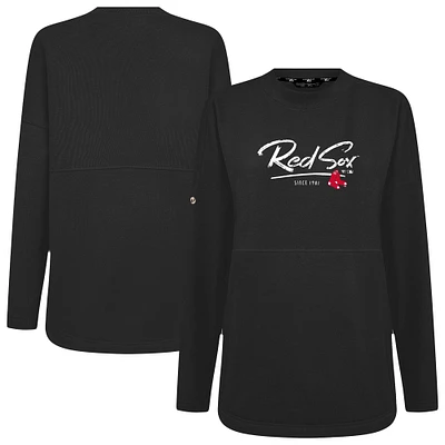 Women's Levelwear Black Boston Red Sox Accolade Beaudry Express Pullover Sweatshirt