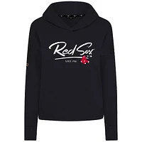 Sweat à capuche court noir Levelwear pour femme, motif Accolade Sweet Express, tri-blend, Boston Red Sox