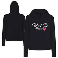 Sweat à capuche court noir Levelwear pour femme, motif Accolade Sweet Express, tri-blend, Boston Red Sox