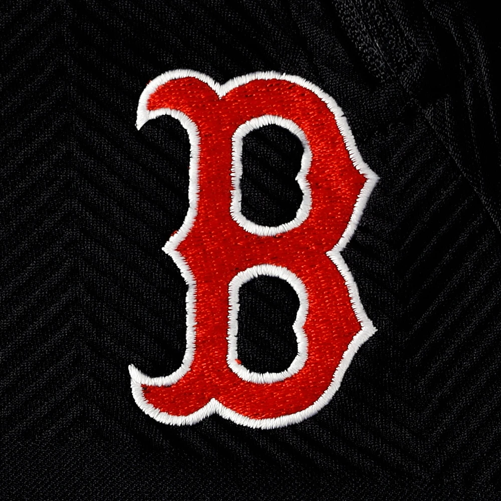 Veste noire Levelwear Boston Red Sox Verse Asymetric Raglan Tri-Blend Quarter-Zip pour femme