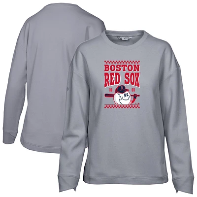 Women's Levelwear Gray Boston Red Sox Fiona Inaugural Pullover Sweatshirt