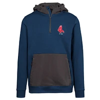 Women's Levelwear Navy Boston Red Sox Cooperstown Collection Chicane Core Logo Quarter-Zip Pullover Hoodie