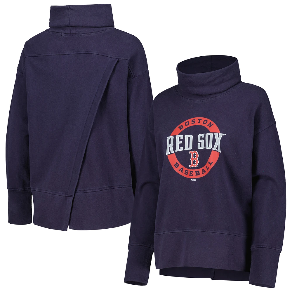 Sweat-shirt à enfiler Levelwear Boston Red Sox Sunset Farm Team pour femme, bleu marine