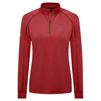 Women's Levelwear Red Boston Sox Kinetic Insignia 2.0 Raglan Quarter-Zip Top