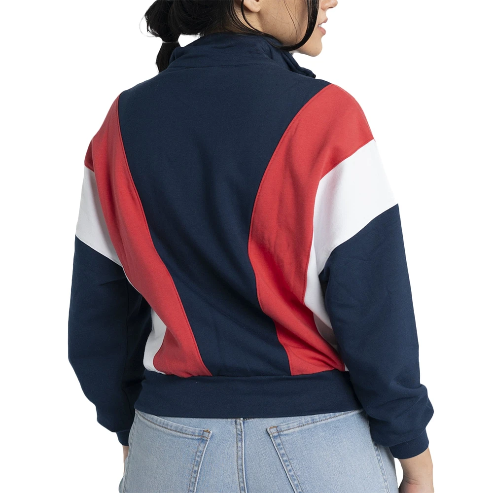 Women's Lusso  Navy Boston Red Sox Malia Quarter-Zip Sweatshirt