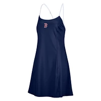 Women's Lusso  Navy Boston Red Sox Nakita Strappy Scoop Neck Dress