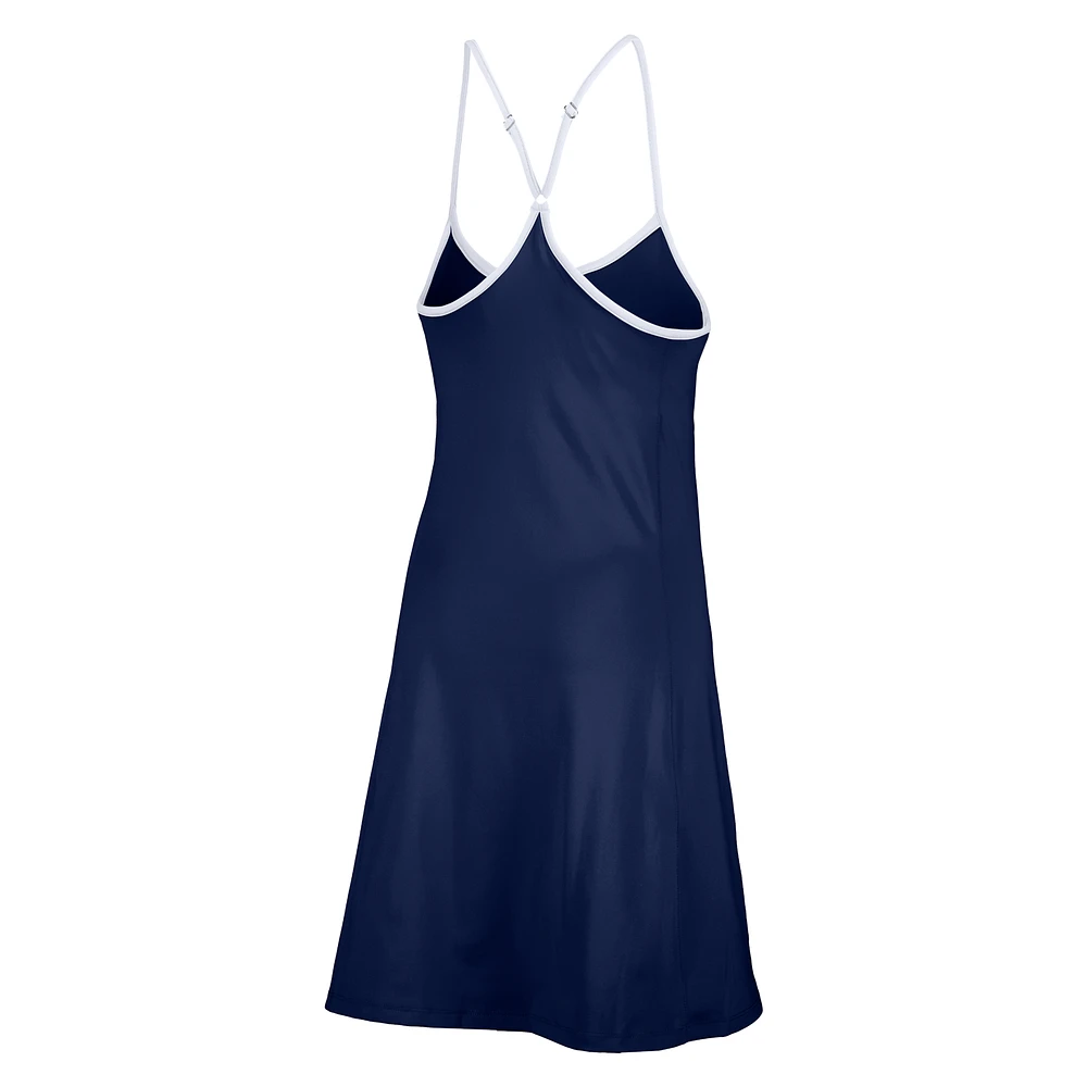 Women's Lusso  Navy Boston Red Sox Nakita Strappy Scoop Neck Dress