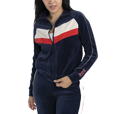 Veste entièrement zippée Lusso Navy Boston Red Sox Nixie Raglan pour femmes