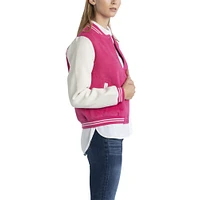 Women's Lusso  Pink Boston Red Sox Priya Full-Snap Varsity Jacket