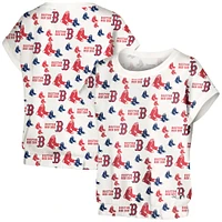 Women's Lusso  White Boston Red Sox Madge Dolman Tri-Blend T-Shirt