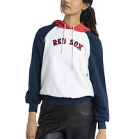 Sweat à capuche Lusso White Boston Red Sox Marlowe Tri-Blend Raglan pour femmes