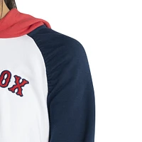 Sweat à capuche Lusso White Boston Red Sox Marlowe Tri-Blend Raglan pour femmes