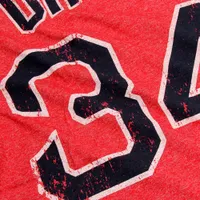 Women's Majestic Threads David Ortiz Red Boston Sox Name & Number Tri-Blend Three-Quarter Length Raglan T-Shirt