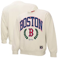 Women's Mitchell & Ness Cream Boston Red Sox Cooperstown Collection Laurel Pullover Sweatshirt