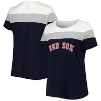 Women's Navy/Heather Gray Boston Red Sox Plus Colorblock T-Shirt