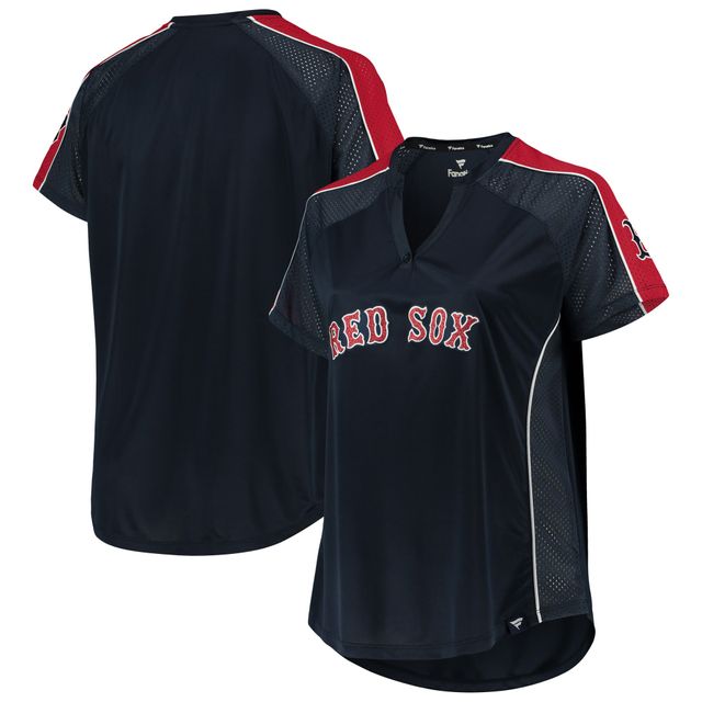 T-shirt raglan Diva à encolure crantée pour femme bleu marine Boston Red Sox taille plus