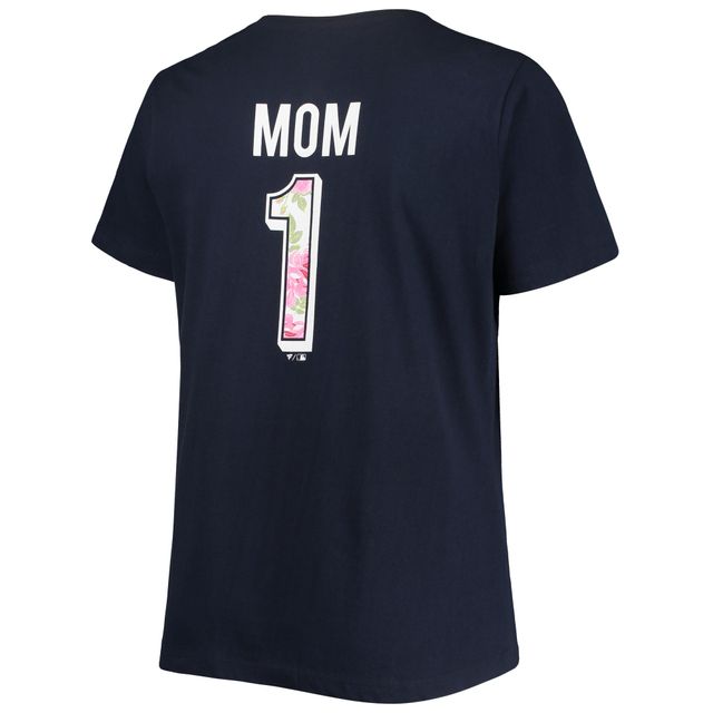 T-shirt à encolure en V Mom 2-Hit taille plus #1 des Boston Red Sox pour femme, bleu marine