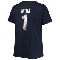 Women's Navy Boston Red Sox Plus #1 Mom 2-Hit V-Neck T-Shirt