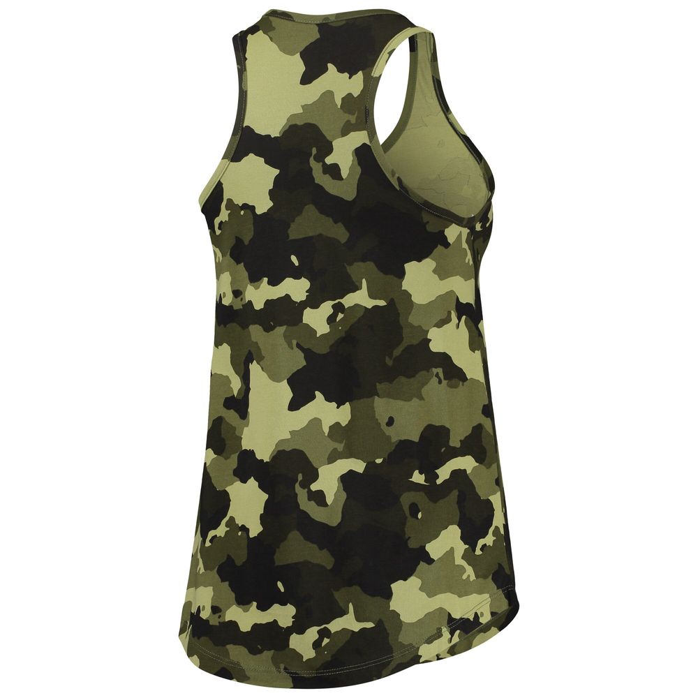 Women's New Era Green Boston Red Sox 2022 MLB Armed Forces Day Camo Racerback Tank Top