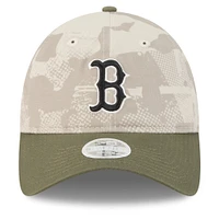 Women's New Era Light Beige/Olive Boston Red Sox 2025 Armed Forces Day 9TWENTY Adjustable Hat