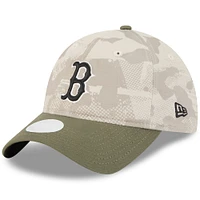 Women's New Era Light Beige/Olive Boston Red Sox 2025 Armed Forces Day 9TWENTY Adjustable Hat