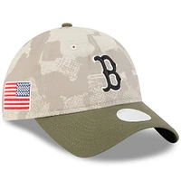 Women's New Era Light Beige/Olive Boston Red Sox 2025 Armed Forces Day 9TWENTY Adjustable Hat