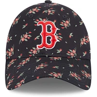 Women's New Era  Navy Boston Red Sox Bloom 9TWENTY Adjustable Hat