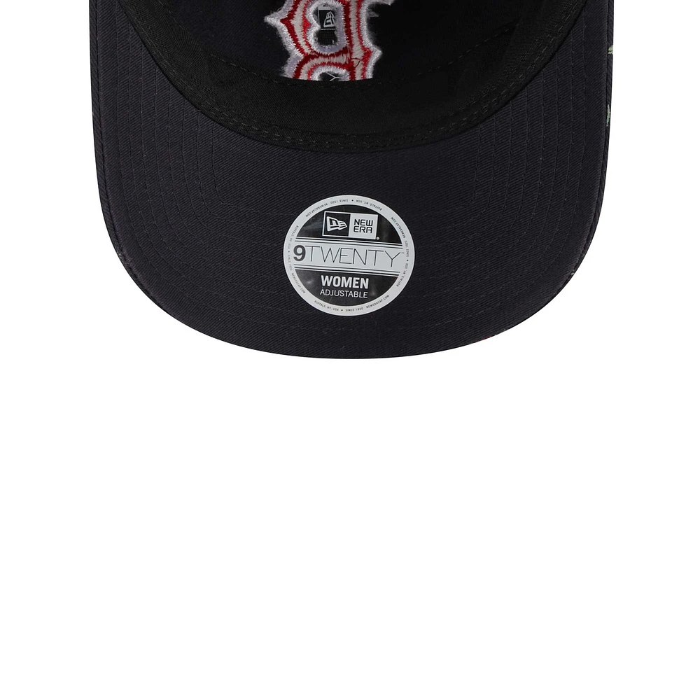 Women's New Era  Navy Boston Red Sox Bloom 9TWENTY Adjustable Hat