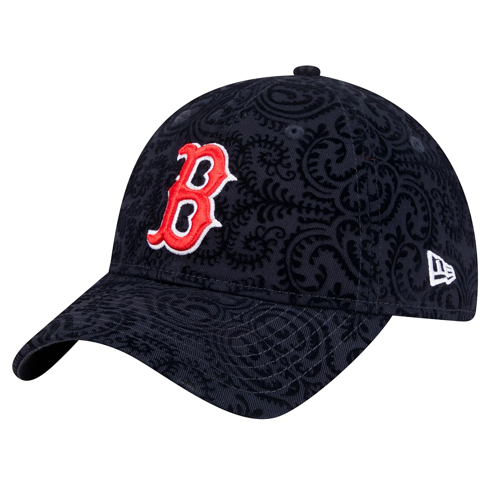 Casquette ajustable Boston Red Sox Flair 9TWENTY New Era bleu marine pour femme