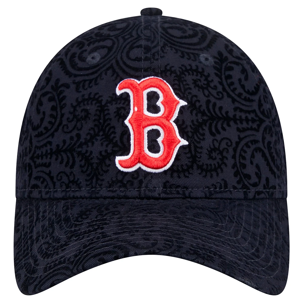 Casquette ajustable Boston Red Sox Flair 9TWENTY New Era bleu marine pour femme