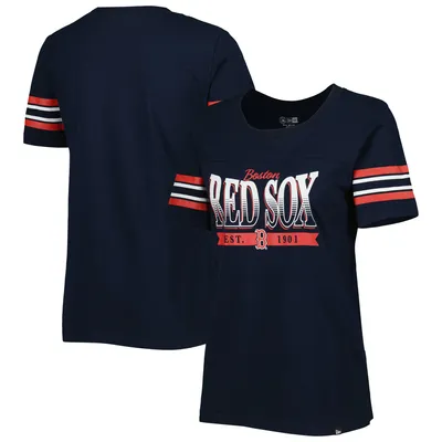 Boston Red Sox New Era Women's Team Stripe T-Shirt - Navy