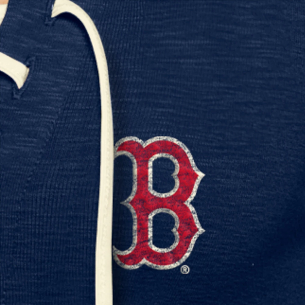 Women's New Era Navy Boston Red Sox Throwback Lace Up T-Shirt