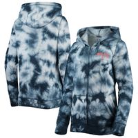 Women's New Era Navy Boston Red Sox Tie-Dye Full-Zip Hoodie