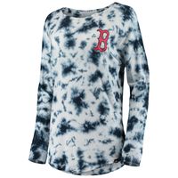 Women's Boston Red Sox New Era Navy Baby Jersey Cropped Long Sleeve T-Shirt