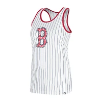 Women's New Era White Boston Red Sox Gameday Pinstripe Tank Top