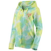 Women's New Era White Boston Red Sox Tie-Dye Full-Zip Hoodie