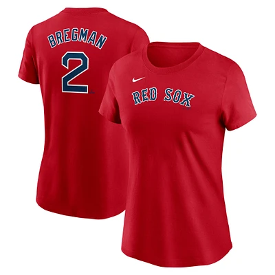 Women's Nike Alex Bregman Red Boston Sox Fuse Name & Number T-Shirt