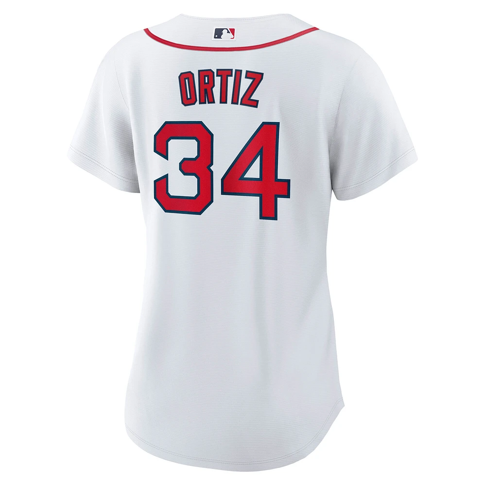 Maillot réplique à domicile des Red Sox de Boston pour femme Nike David Ortiz blanc