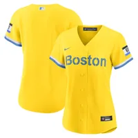 Maillot Boston Red Sox City Connect Replica Nike Or/Bleu Clair Femme