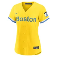 Maillot Boston Red Sox City Connect Replica Nike Or/Bleu Clair Femme