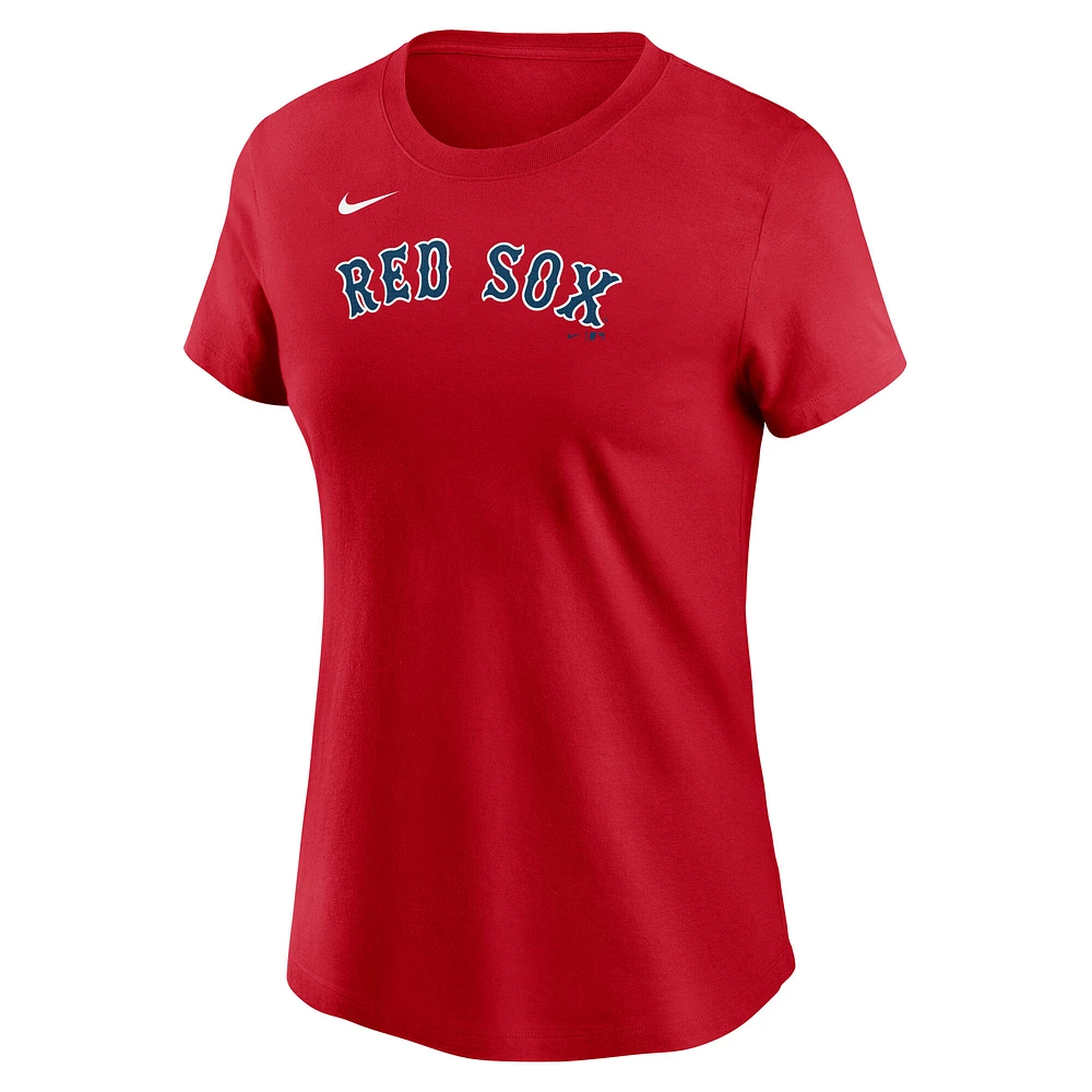 Women's Nike Kristian Campbell Red Boston Sox Fuse Name & Number T-Shirt